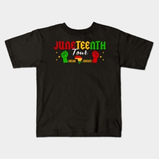 Juneteenth Tour, Black History, Black King Nutrition Facts, Celebrate Juneteenth, Juneteenth Month (2 Sided) Kids T-Shirt